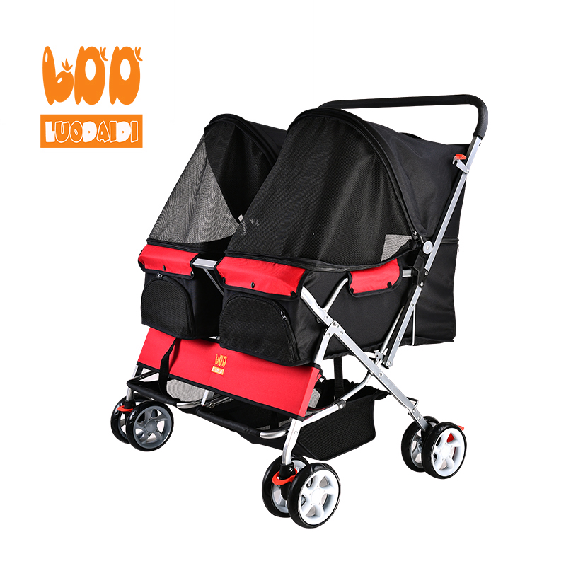 Double pet trolley hot folding pet stroller SP04