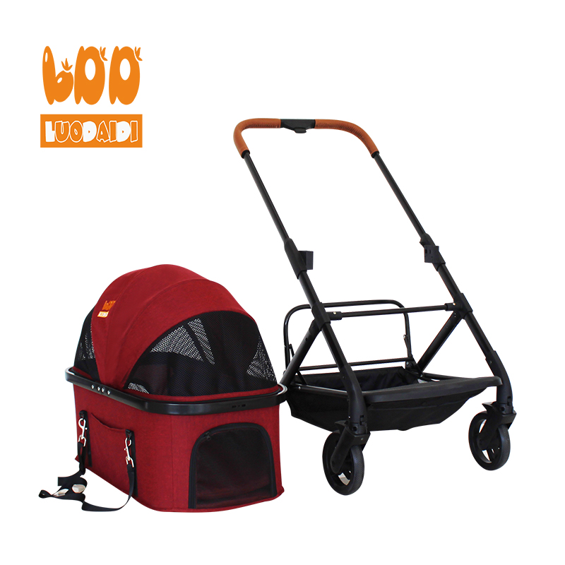 Adjustable handle dog stroller made in china LD04